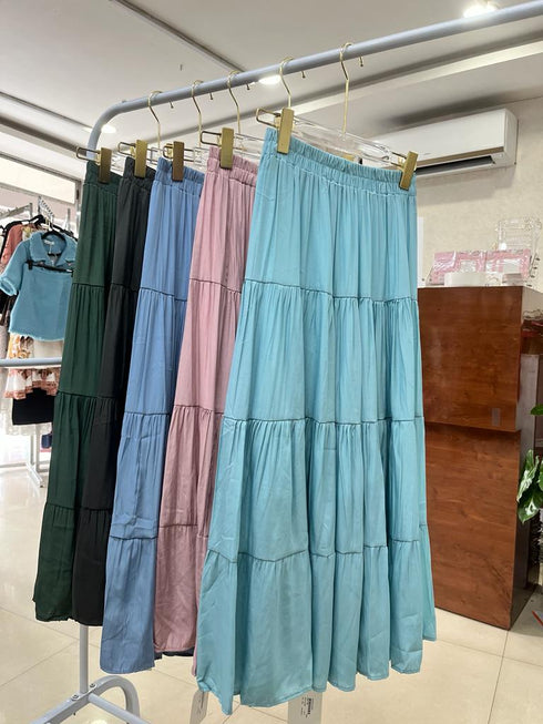 A-Line Ruffle Long Skirts